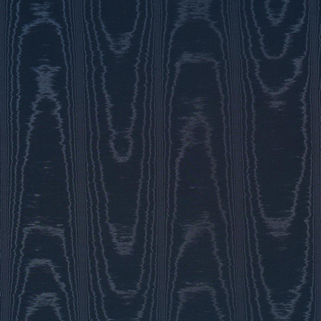 2020s Schumacher Washington Moiré Fabric In Navy For Sale - Image 5 of 5