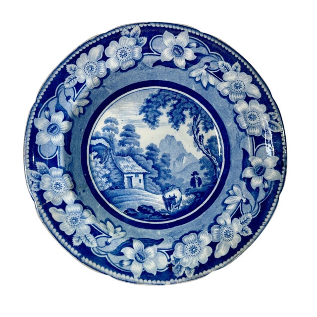 Early 19th Century Early 19th Century English Staffordshire Blue and White Plates - A Pair For Sale - Image 5 of 6