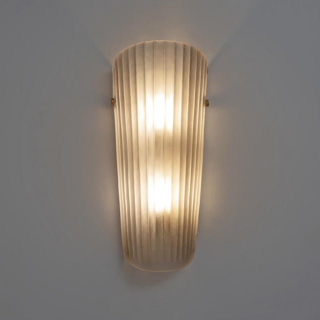 Murano Glass Wall Sconces in Satin Smoke Glass and Brass, Italy, 2000, Set of 2 For Sale - Image 3 of 9