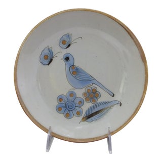 Ken Edwards El Palomar Blue Bird Tonala Mexico Stoneware Pottery Serving Bowl For Sale