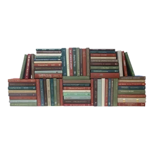 Decorative Books - Cabin Book Wall - Set of 75 Brown and Green Books