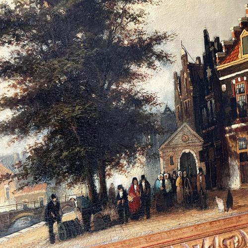 Nijland, Dutch Street Scene, Oil Painting, Framed For Sale - Image 13 of 16