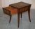 Victorian Mahogany Curved Single Drawer Side End Lamp Table with Brown Leather Top For Sale - Image 16 of 18