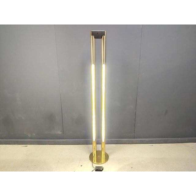 Vintage Brass Tube Light Floor Lamp, 1980s For Sale - Image 6 of 11