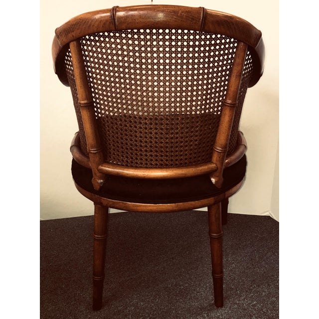 Vintage Mid Century Faux Bamboo and Cane Tub Chair Chairish