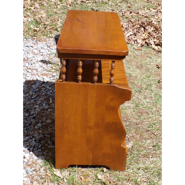 Mid 20th Century Vintage Ethan Allen American Traditional Maple Etagere Small Bookcase Shelf For Sale - Image 5 of 18