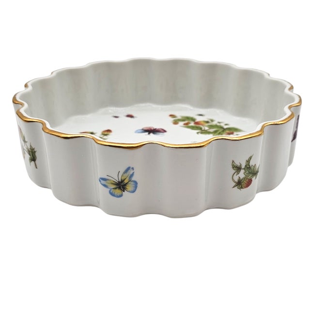 Ceramic Set of 3 Ardalt Lenwile Japan Porcelain Baking Dishes – Strawberry Butterfly Pattern With Gold Trim – Oven to Table For Sale - Image 7 of 13