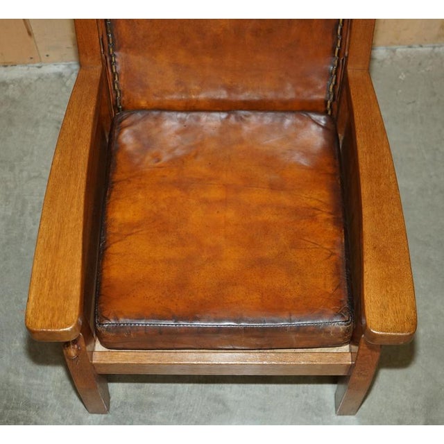 Brown Leather Chesterfield Armchairs by Robert Mouseman Thompson, 1940s, Set of 2 For Sale - Image 14 of 18