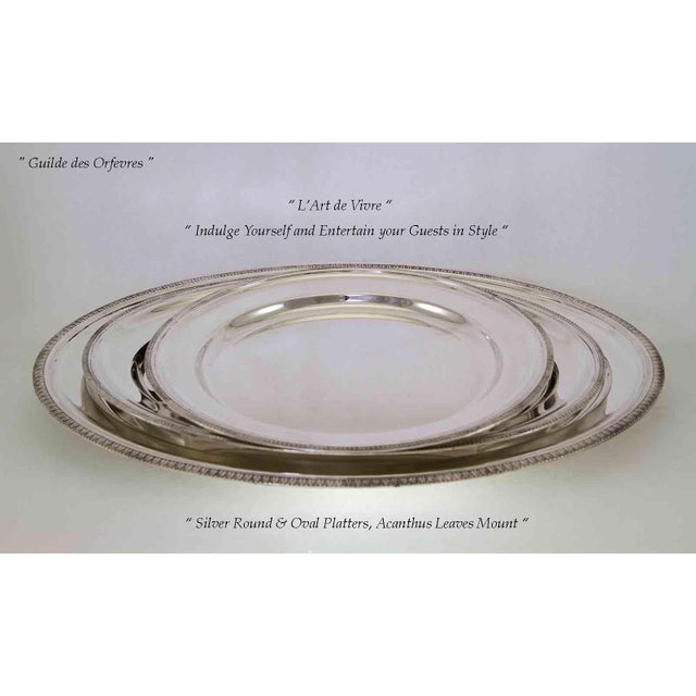 1970’s Vintage/New Imperial Suite of 17 Piece Matching Silverplated Dinner Service With Acanthus Leaves Pattern, Applied Border For Sale - Image 11 of 16