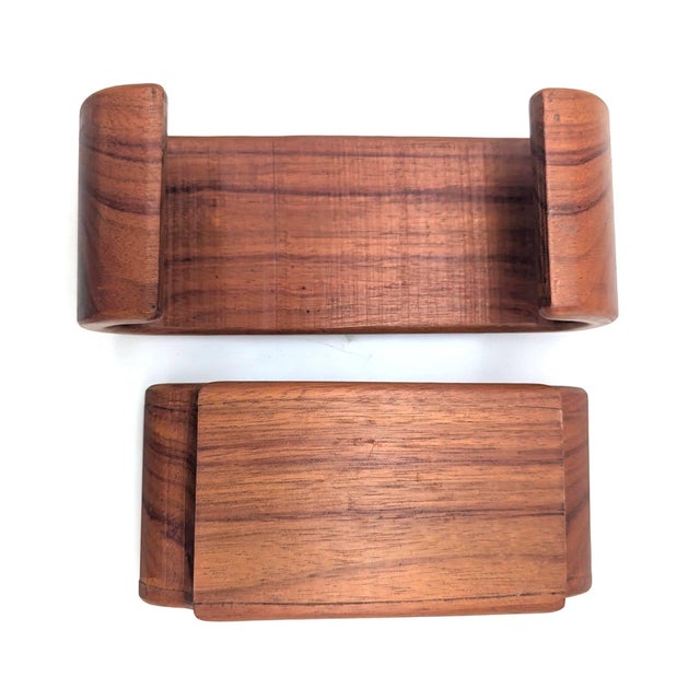 Mid 20th Century Handcrafted Teak Wood Jewelry and Trinket Box For Sale - Image 10 of 10