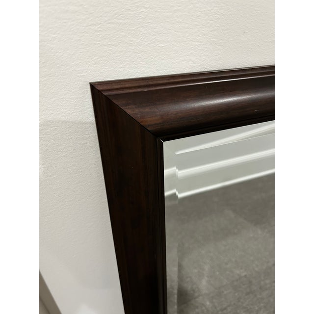 Farmhouse Rectangular Dark Wood Beveled Mirror, Farmhouse Style For Sale - Image 3 of 7