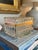 A beautifully detailed vintage crystal casket with a warm brass mount—an elegant accent for a vanity, bedside, or styled...
