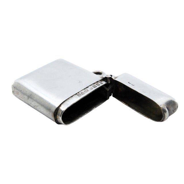 Plain Silver Matchbox with Hinged Lid For Sale - Image 11 of 11