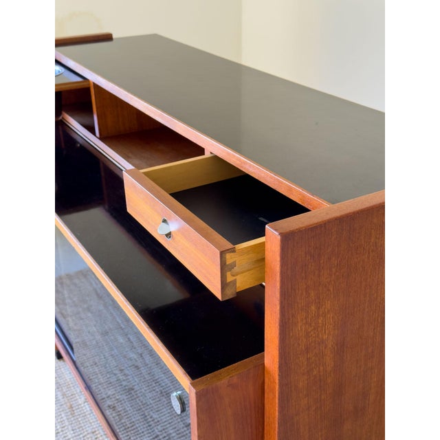 Glass & Teak Drinks Bar by Erik Buch for Dyrlund, Denmark, 1960s For Sale - Image 16 of 17