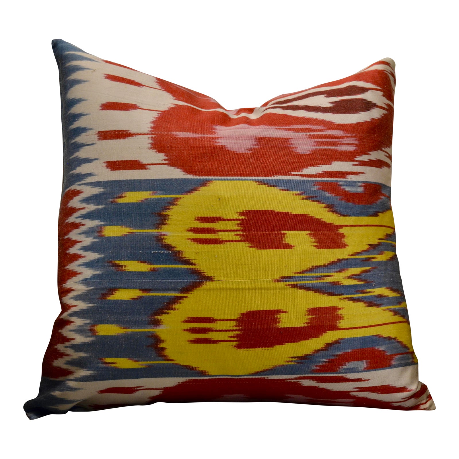 MultiColored Silk Ikat Throw Pillow Chairish
