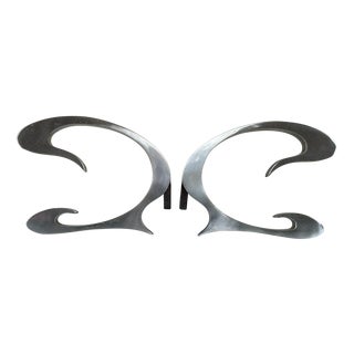 Andirons by Jean Paul, 1970s, Set of 2 For Sale
