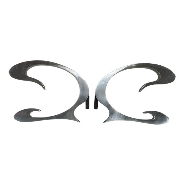 Andirons by Jean Paul, 1970s, Set of 2 For Sale