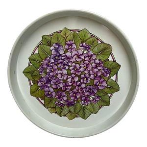 Vintage Hydrangea Round Serving Tray
