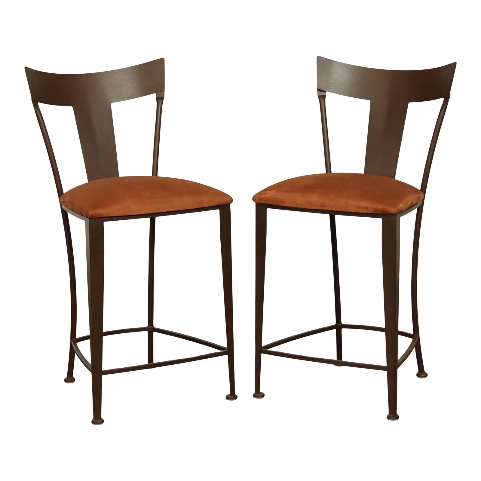Johnston Casuals Modern Metal Barstools A Pair Chairish