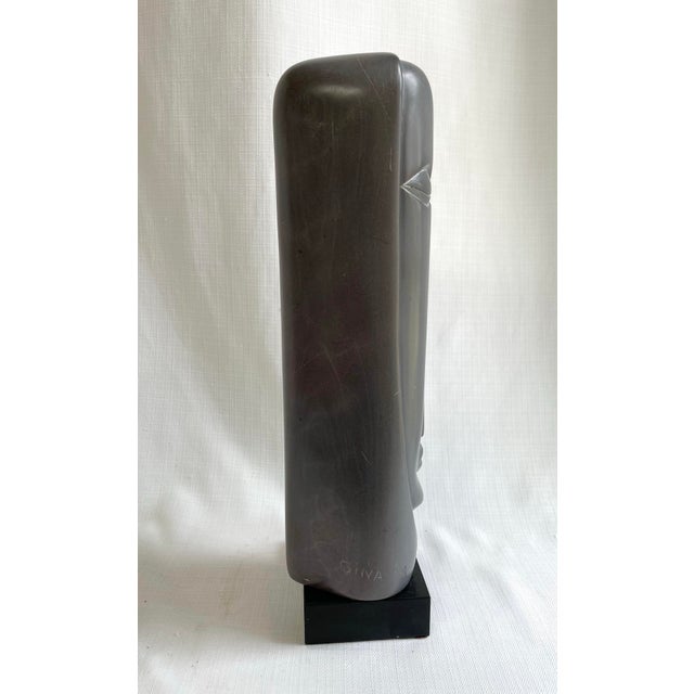 Stone 1970s Gina Schimel Face Sculpture For Sale - Image 7 of 9