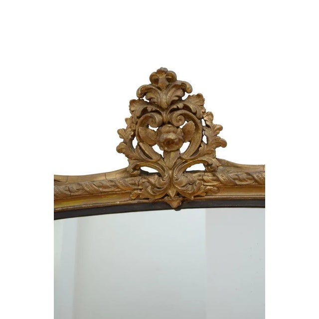 Mid 19th Century Large Antique Gilded Wall Mirror, 1850 For Sale - Image 5 of 13
