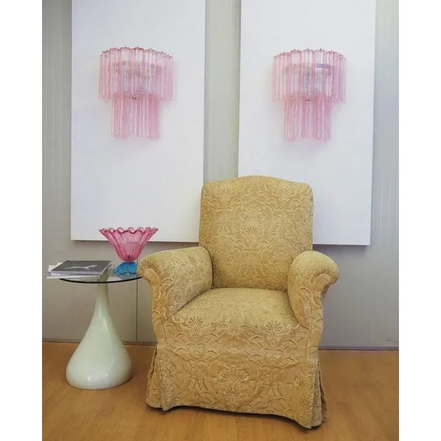 Murano Glass Tube Wall Sconces with Pink Glass Tubes, Set of 2 For Sale - Image 12 of 13