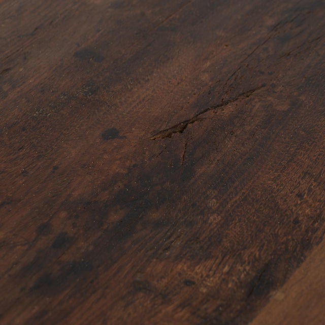 Brown Baroque Danish Oak Side Table Console With Single Drawer For Sale - Image 8 of 16