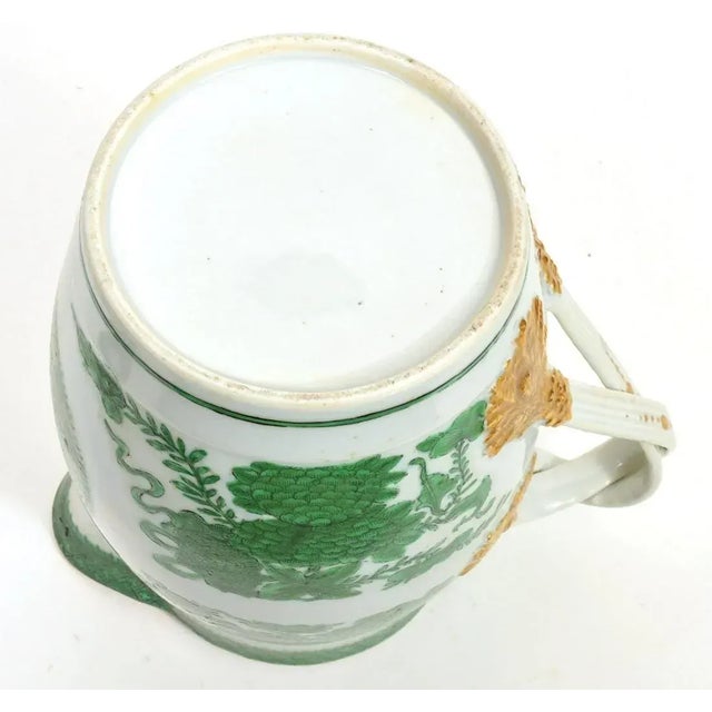 Ceramic Large Antique Early 19th Century Chinese Export Porcelain Cider Jug in Green Fitzhugh For Sale - Image 7 of 9