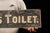 Antique Hand-Painted Directional Restroom Sign For Sale - Image 4 of 5