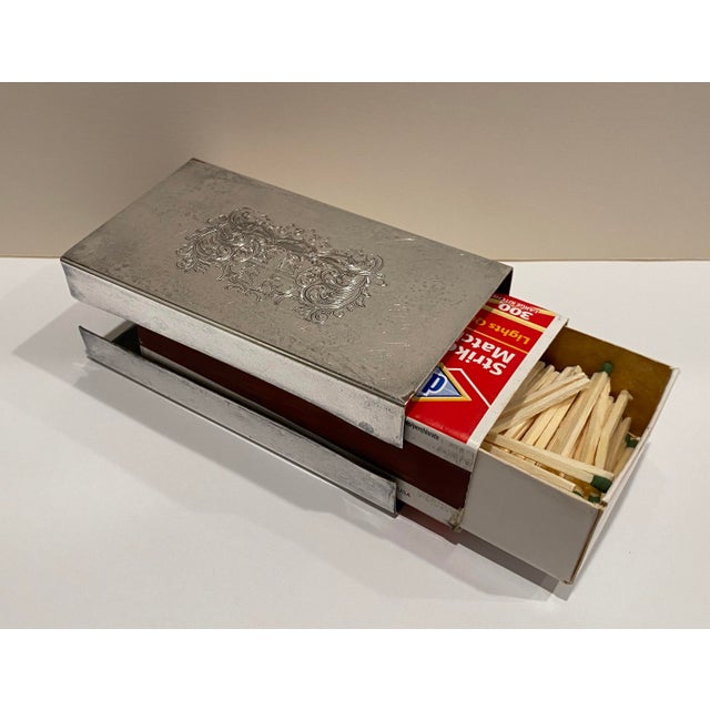 Silver 1950s English Silverplate Matchbox Cover For Sale - Image 8 of 9