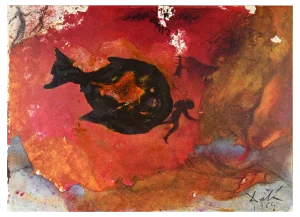 Salvador Dali, Jonah in the Belly of the Whale, Lithograph, 1964