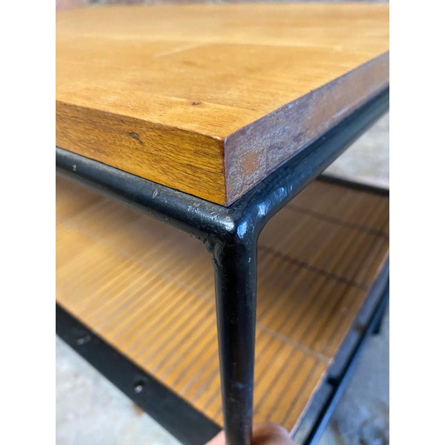 Wood Paul McCobb Planner Group Iron and Reed SideTable For Sale - Image 7 of 12