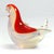 A small, beautiful bird made of opalescent crystal glass. Additionally dyed locally in light red. The base is sanded. The...