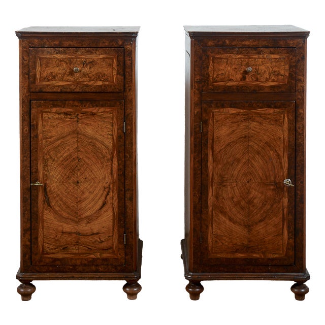 Inlaid Bedside Tables, 19th Century, Set of 2 For Sale