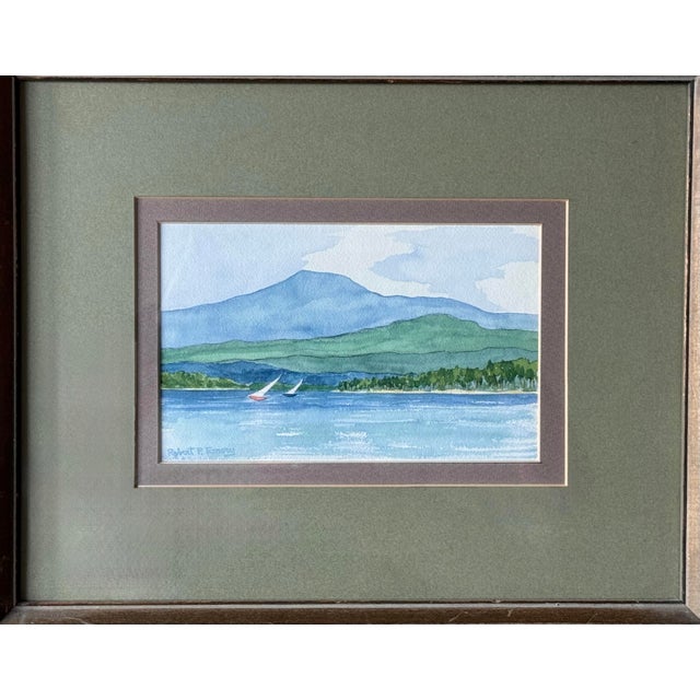 Nautical Mid 20th Century Robert P. Emery, "Sailing" – Signed Original Watercolor For Sale - Image 3 of 6