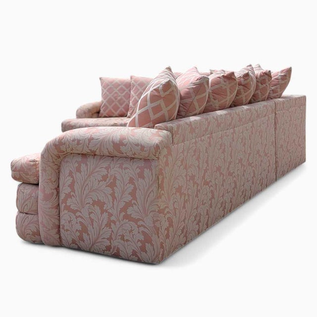 1980s Postmodern Pink Floral Curved Sectional Sofa For Sale - Image 18 of 18
