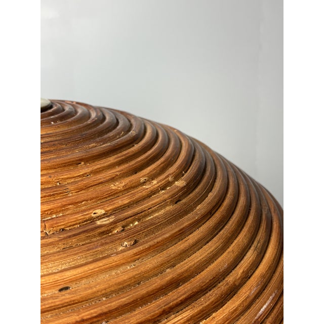 Mid-Century Italian Pencil Reed Rattan Bamboo and Brass Table Lamp, 1960s For Sale - Image 16 of 18