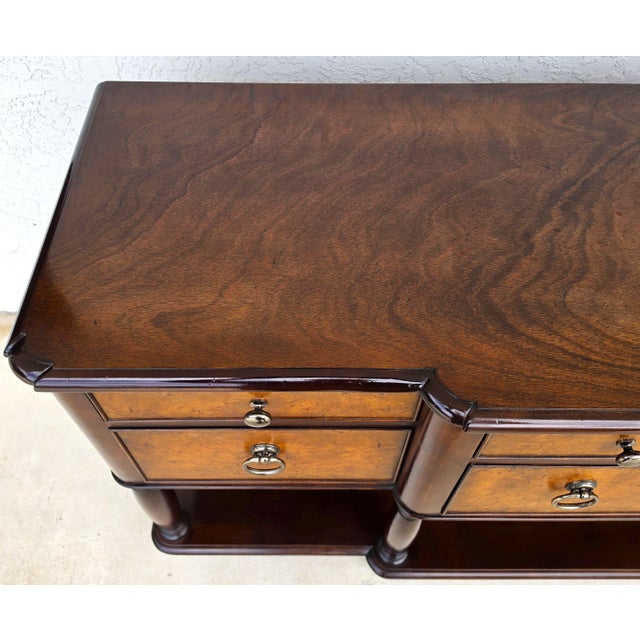 Baker Furniture Italian Provincial Mahogany Burl Wood Credenza Sideboard Buffet For Sale - Image 14 of 18