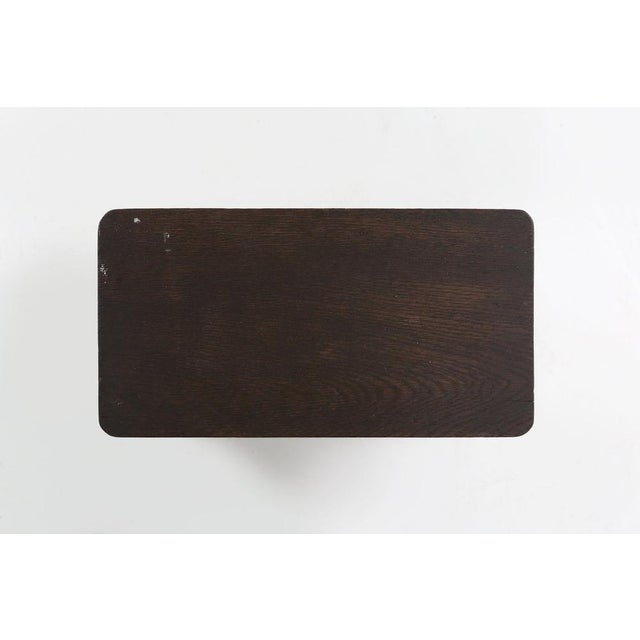 Brown Rustic Wooden Stool, Belgium 1880s For Sale - Image 8 of 9