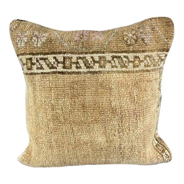 20 x 20 Rug Pillow Sapphire Tranquil Turkish Pillow Cushion Cover For Sale