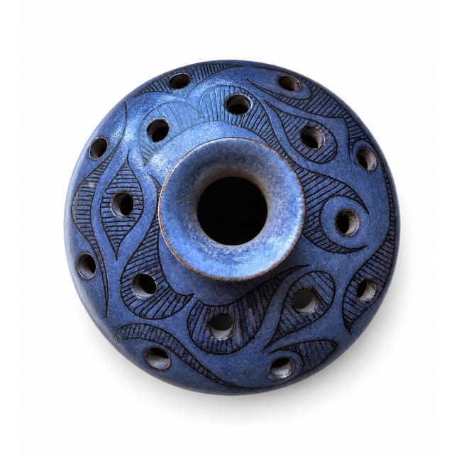 Mid-Century Modern Mid-Century Vallauris Glazed Stoneware Pique Fleurs Vase by Fonck and Mateo, 1960s For Sale - Image 3 of 5