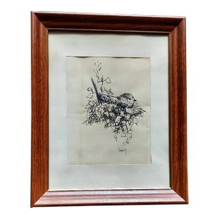 Vivian D. Shimmon, Linnet “Lady in Waiting”, Ink on Paper, C. 1950's For Sale