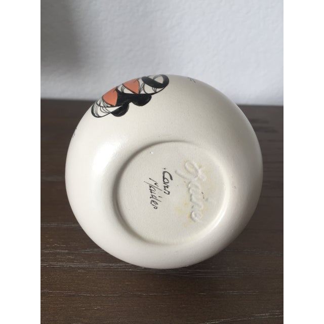 Stone Hand Painted Corn Maiden Pottery Vase With Turquoise Stone Inlay For Sale - Image 7 of 13