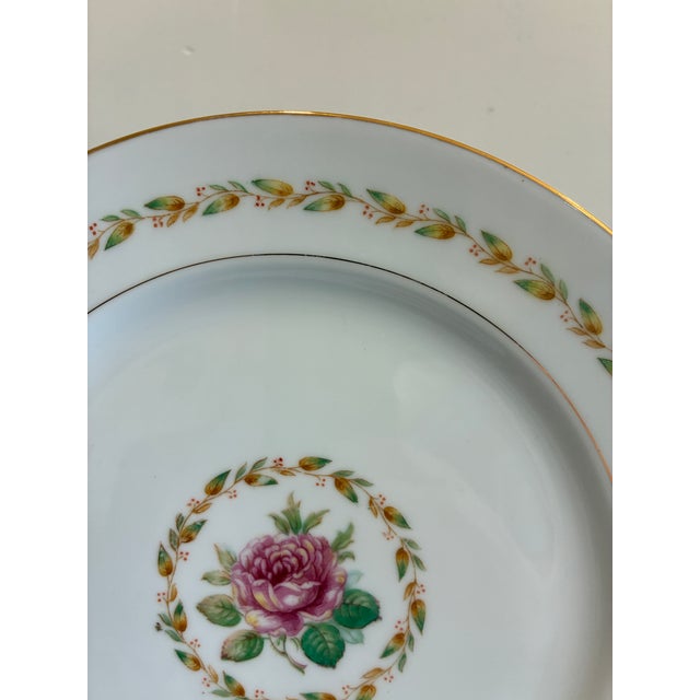 1940s Mikado Laurel Pattern Rose Dinner Plates – Set of 4 For Sale - Image 4 of 15