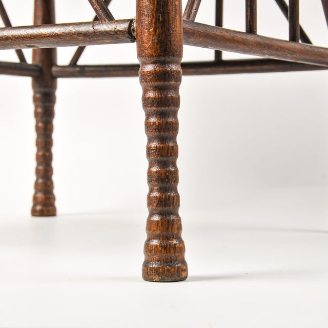 Wood Vintage Egyptian Revival Turned Wood Low Stool For Sale - Image 7 of 12