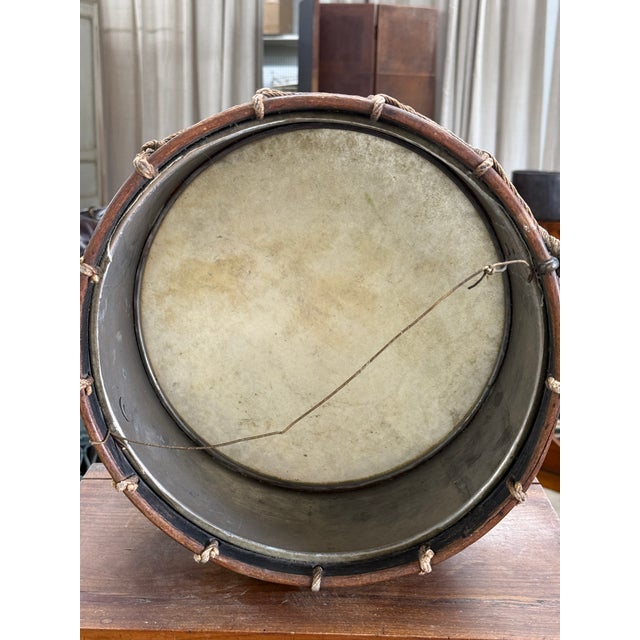 Campaign Antique European Rope-Tension Snare Drum With Original Patina | 19th Century Military Style For Sale - Image 3 of 5
