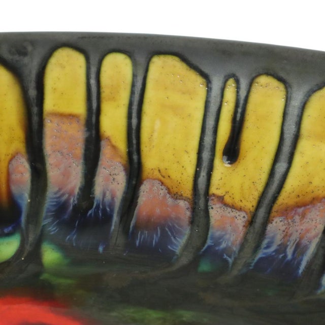 Large Droplet Glazed Ceramic Fruit Bowl or Wall Decoration, 1960s For Sale - Image 9 of 14