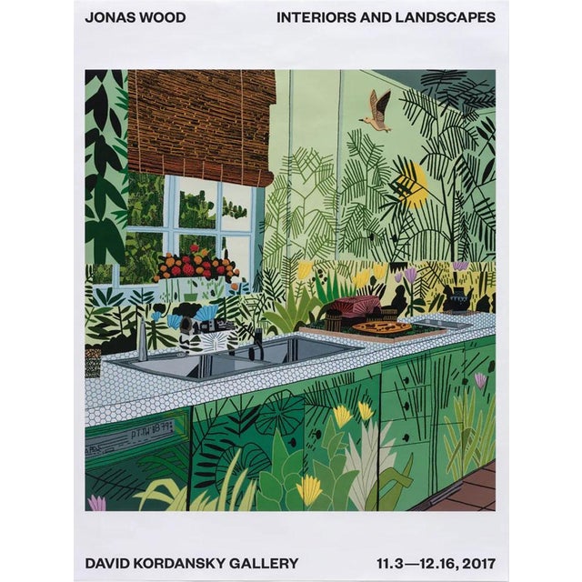 Jonas Wood Interiors and Landscapes Official Exhibition Poster Dimensions: 18 x 24 in / 45,7 x 61 cm Sold unframed