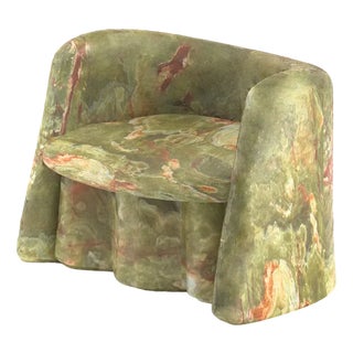 Plisse Marble Accent Chair by Alter Ego Studio For Sale