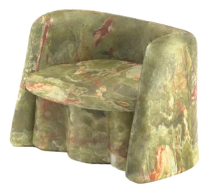 Plisse Marble Accent Chair by Alter Ego Studio